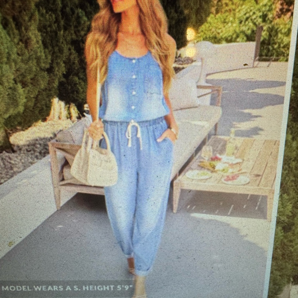 Vici Light Blue Button-Front Jumpsuit